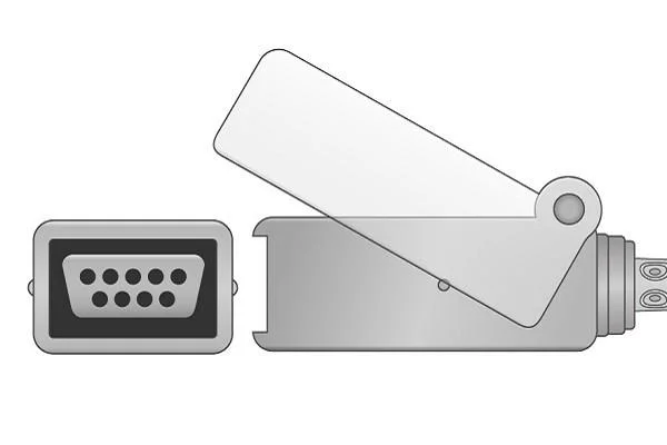 Câble de l'adaptateur SpO2 compatible pour la GE Corometrics 4033cax. 2.4m
