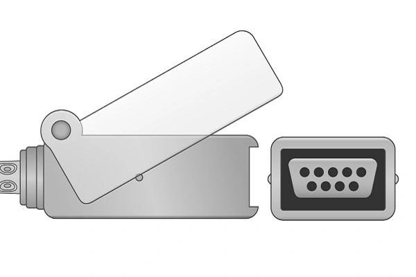 Câble compatible de Criticare 518ld SpO2 Apater. 2.4m