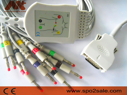 Câble lié directement du câble 9293-021-50 Mortara Ecg d'électrocardiogramme pour ELI 100, ELI 200, ELI 50
