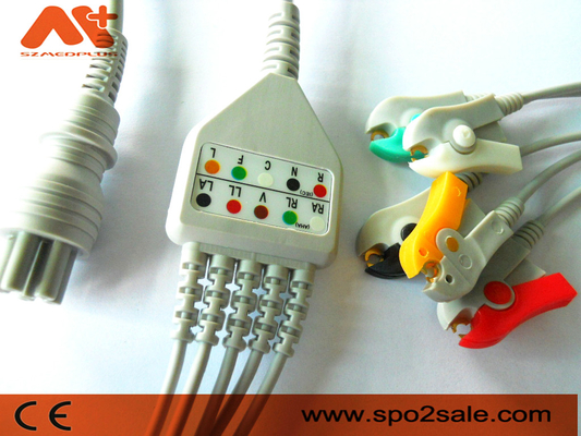 Moniteur patient de l'agrafe 6pin d'avance du câble 5 d'Omron Colin Cable Direct Connect ECG