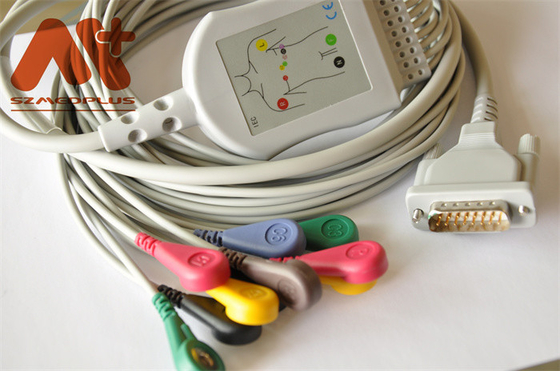 câble médical d'avance d'électrode de TPU pour l'électrocardiographe de Mindray R12