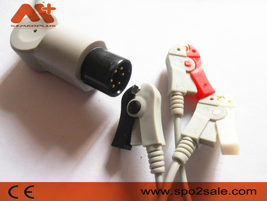 Agrafe du câble TPU AHA d'Ecg d'avance de la borne 3 de câbles et de fils 6 de Szmedplus AAMI ECG