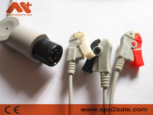 Agrafe du câble TPU AHA d'Ecg d'avance de la borne 3 de câbles et de fils 6 de Szmedplus AAMI ECG