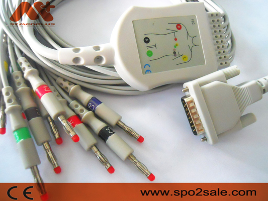 2,400095 le câble Schiller ECG d'électrocardiogramme câblent la banane 4,0 du CEI pour AT1, AT2, AT4
