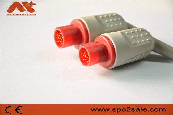 Connecteur d'IBP compatible pour le câble d'adaptateur de Hellige IBP avec la couleur rouge de 10 bornes