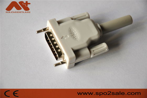 Câble compatible d'électrocardiogramme d'avance du connecteur Bionet/Edan/Schiller 15pin 10 d'électrocardiogramme avec la couleur grise