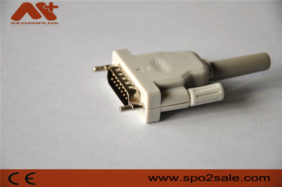 Câble compatible d'électrocardiogramme d'avance du connecteur Bionet/Edan/Schiller 15pin 10 d'électrocardiogramme avec la couleur grise