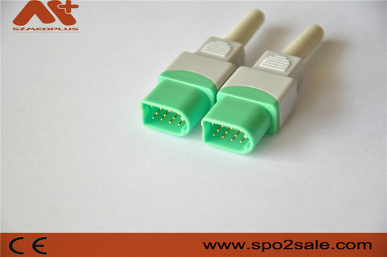 Connecteur 12Pin d'ECG pour l'accessoire médical de moniteur patient de Datascope avec la couleur verte