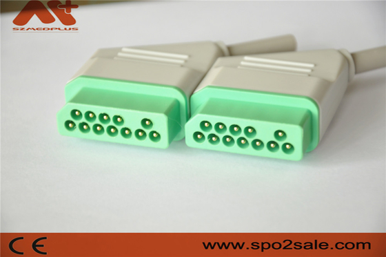Connecteur ECG pour le moniteur de patient Nihon Kohden, vert, adaptateur en nylon, 12 broches