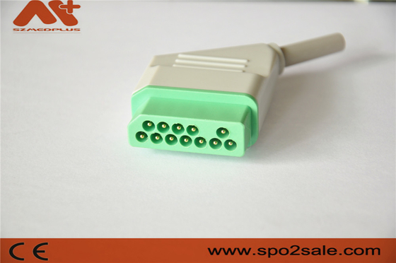 Connecteur ECG pour le moniteur de patient Nihon Kohden, vert, adaptateur en nylon, 12 broches