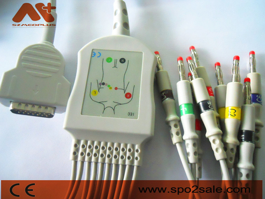 Câble lié directement compatible d'électrocardiogramme de soins de santé de GE - 2104727-001
