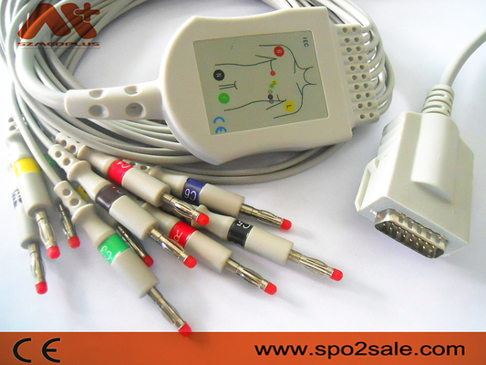 L'électrocardiogramme lié directement de Burdick câblent la banane 4,0 de 012-0844-01 AHA 7704