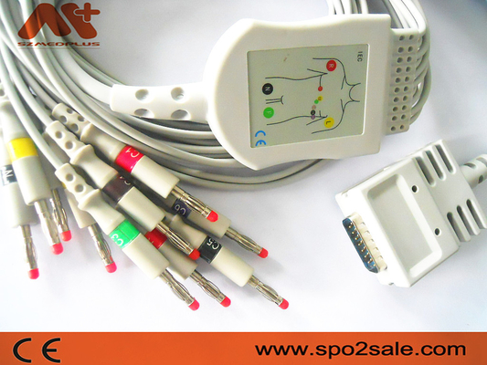 1.2M ECG câblent le fil de connexion de 10 avances 012-0700-00 Ecg pour E350 E350I E550 E560 EK10