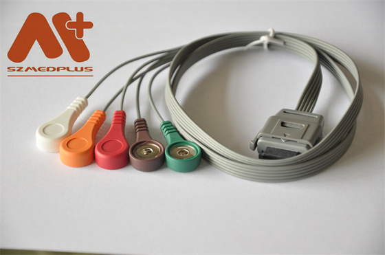 Le câble biomédical 5 du BI ECG de Holter Cable d'instruments mènent C07-12-12 instantané