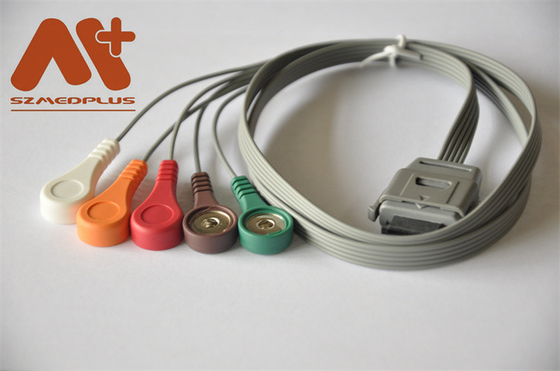 Le câble biomédical 5 du BI ECG de Holter Cable d'instruments mènent C07-12-12 instantané