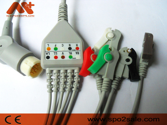Câble lié directement de l'agrafe ECG d'avance de Philips Compatible 5 - M1975A