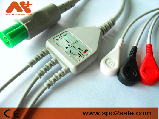 Câble lié directement 3 de la rupture compatible ECG d'avance de Hellige - 303-442-99