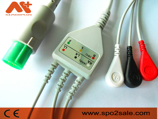 Câble lié directement 3 de la rupture compatible ECG d'avance de Hellige - 303-442-99