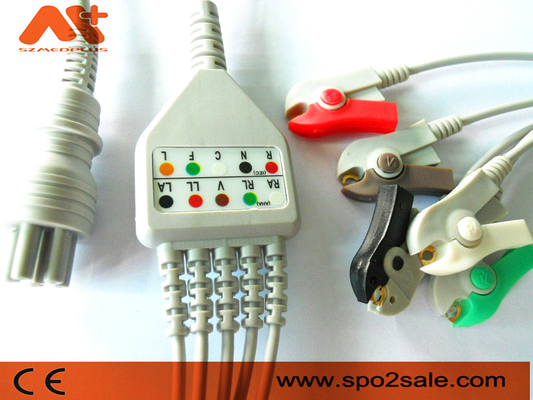 Moniteur patient de l'agrafe 6pin d'avance du câble 5 d'Omron Colin Cable Direct Connect ECG