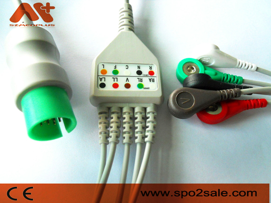 Câble lié directement 5 de la rupture compatible ECG d'avance de laboratoires spatiaux - CB-72596R