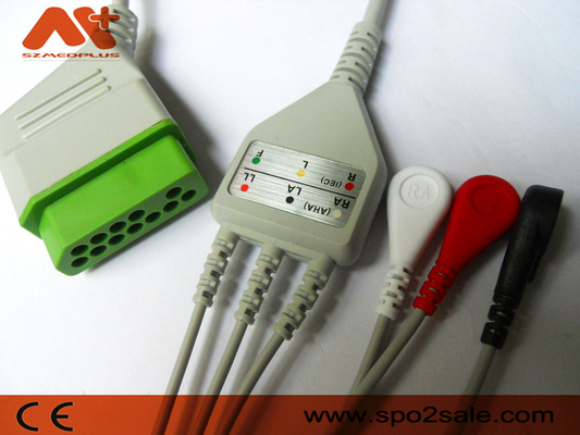 3 câble Nihon Kohden de l'avance ECG lié directement