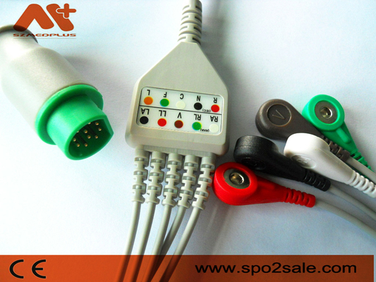 Câble lié directement de la rupture ECG d'avance de Siemens 10 Pin Compatible 5