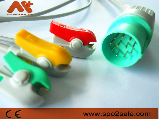 Câble lié directement de l'agrafe ECG d'avance de Nihon Kohden 11 Pin Compatible 3
