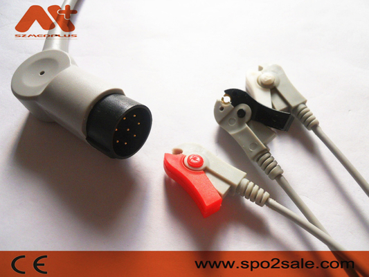 Nihon Kohden OEC-6102A, OEC-6105A, OEC-6120A, OEC-6120J, OEC-6120K 3Lead compatible coupent le câble lié directement d'ECG