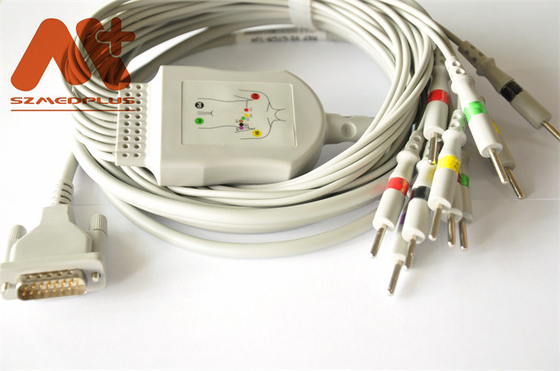 câble d'électrocardiogramme du CEI AHA de la sécurité TPU pour l'électrocardiographe de Se 601 d'EDAN
